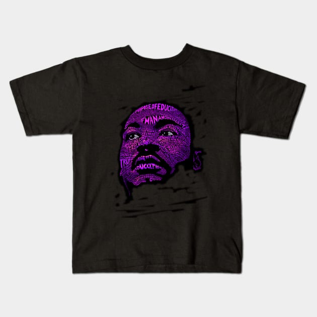 Martin Luther King Jr. (Civil Rights Movement Figure in Purple) Kids T-Shirt by suzetteaubin